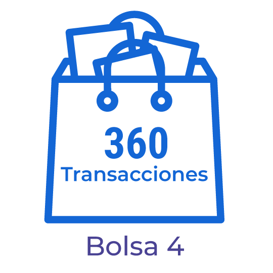BA04. Bolsa con 360 transacciones para el procesamiento de documentos electrónicos.